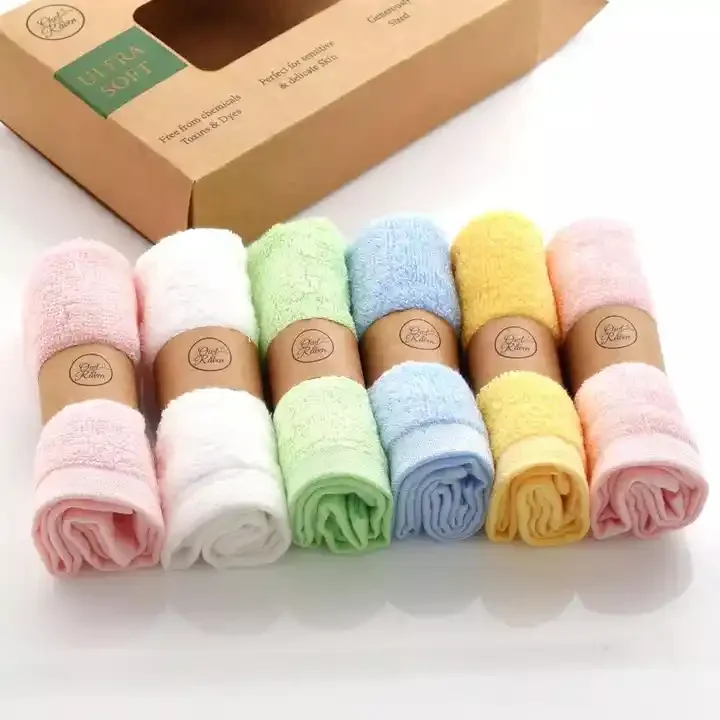 Muslin tree Baby 100%Organic Bamboo Towel Baby Soft Washcloth Towels face towel or Makeup usage Super Soft and Absorbent