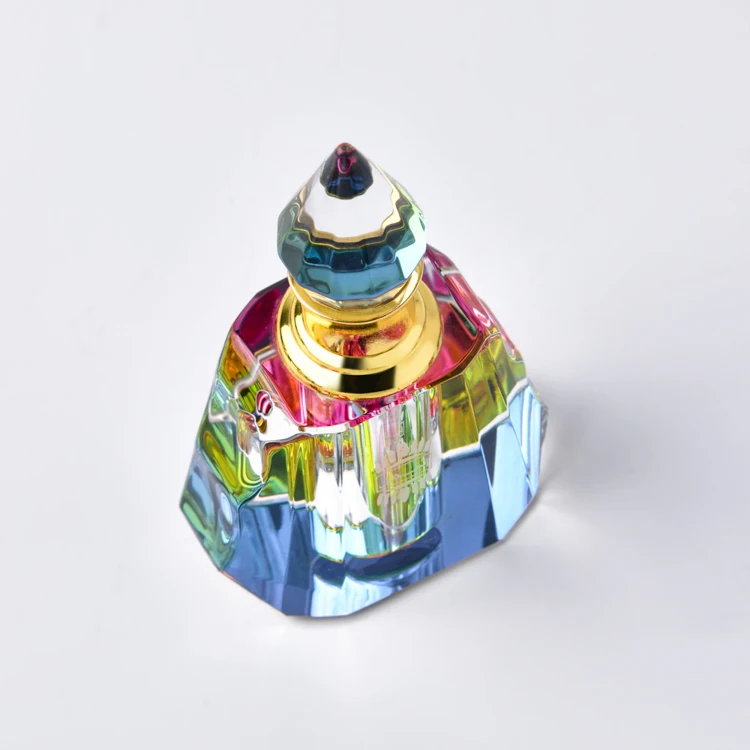 Rainbow Crystal Perfume bottle crystal crafts empty clear K9 crystal oil bottle Crystal Empty Perfume Bottle