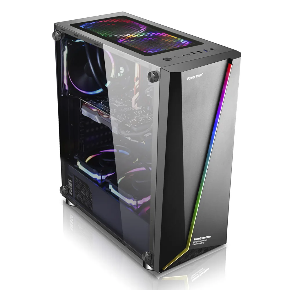 Computer Cabinet Brand Low Price 6 Pcs 12mm Fans Pc Case Computer Gaming Acrylic PC Case DIY