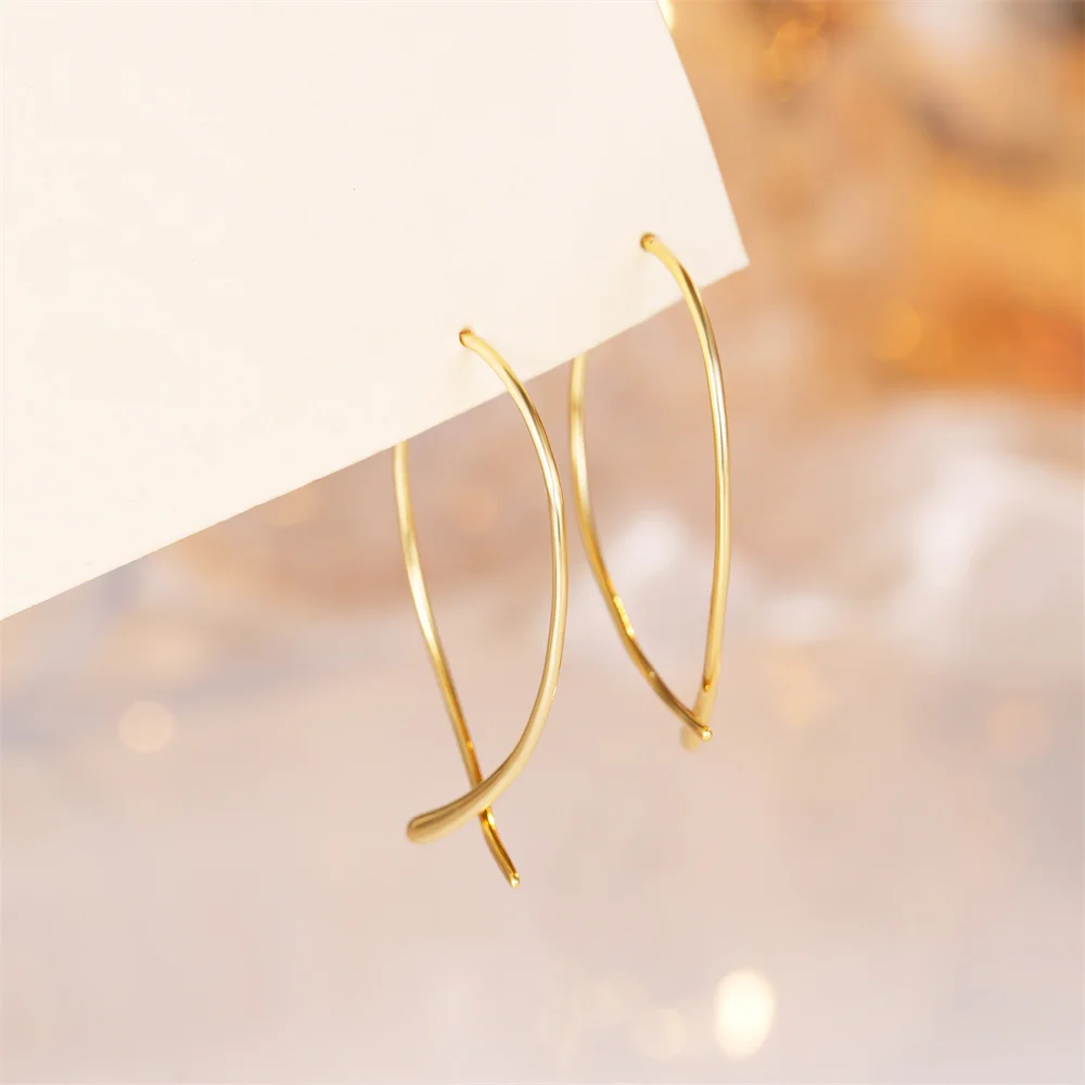 CANNER simple 925 sterling silver large line circle ear ring earrings