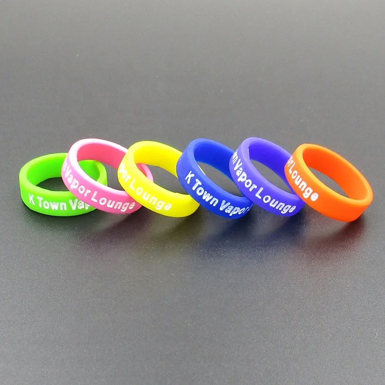 Экологичное износостойкое мягкое эластичное Силиконовое резиновое кольцо на палец OEM рельефное гравированное с принтом