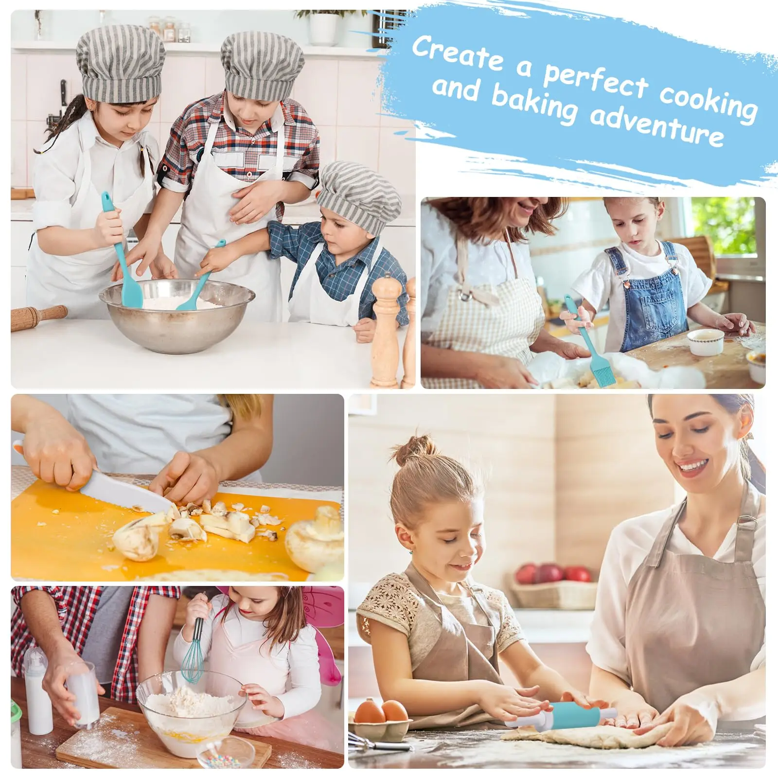 Mini Cookbook Knives Apron Chef Cooking Game Utensils Real Kids Baking Kitchen Kids Cooking Sets For Girls Boys