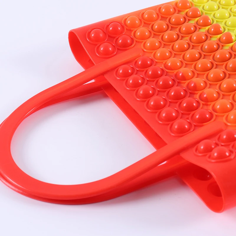 Большая сумка для снятия стресса, пузырьковая простая сумка, женские сенсорные сумки-тоуты, силиконовые радужные сумочки