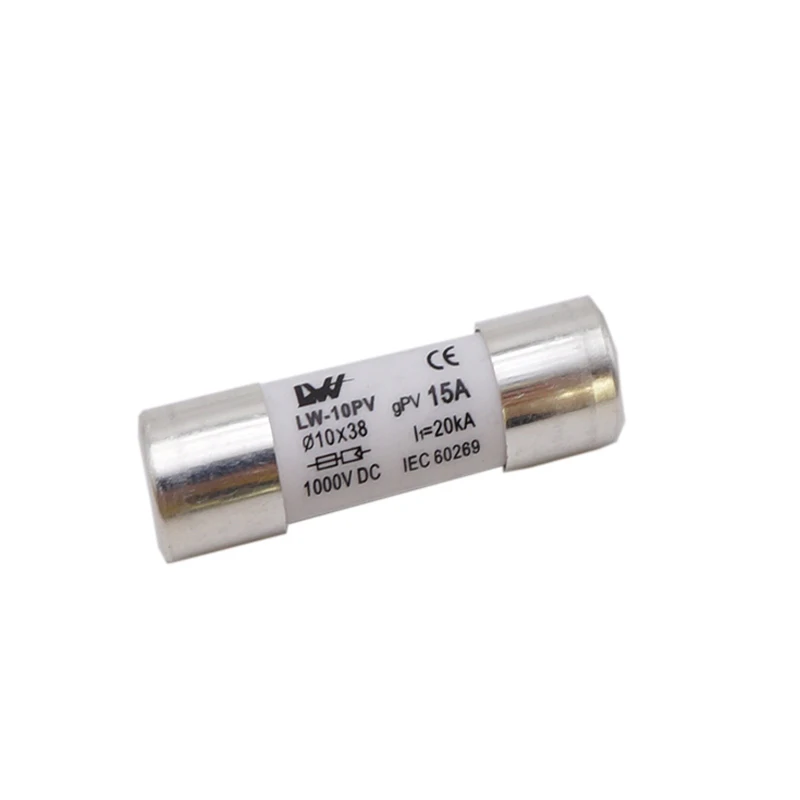 Solar DC cylindrical fuses 15A 25A 32A 1000V DC ceramic fuses 10x38mm