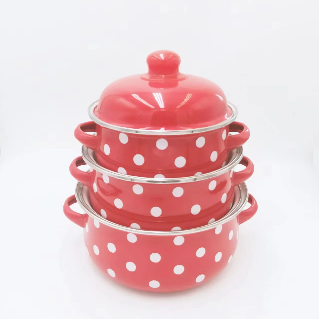 Hot sale enamel food container Ceramic casserole set 3 pcs Enamel cookware kitchen products