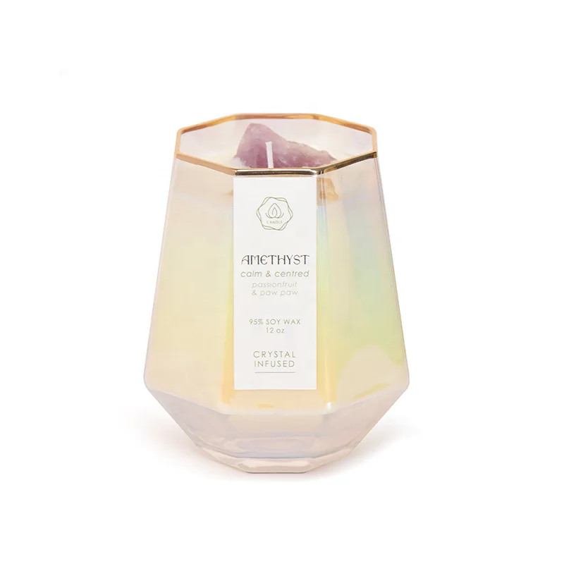 Crystal Scented Candle Soy Wax  custom candle birthday luxury soy wax wholesale scented candles