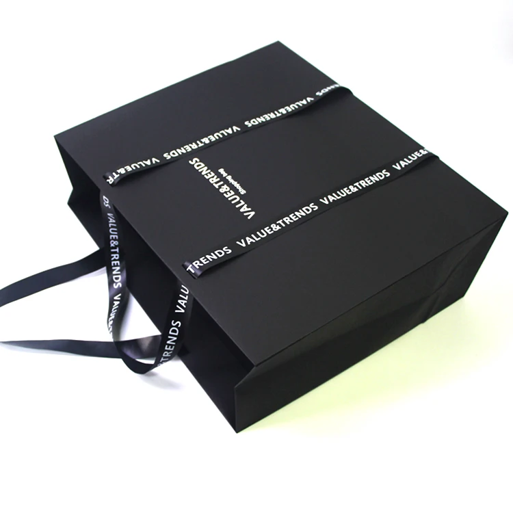 factory custom fashion satin drawstring boutique shopper gift paper kraft bag with print your own logo