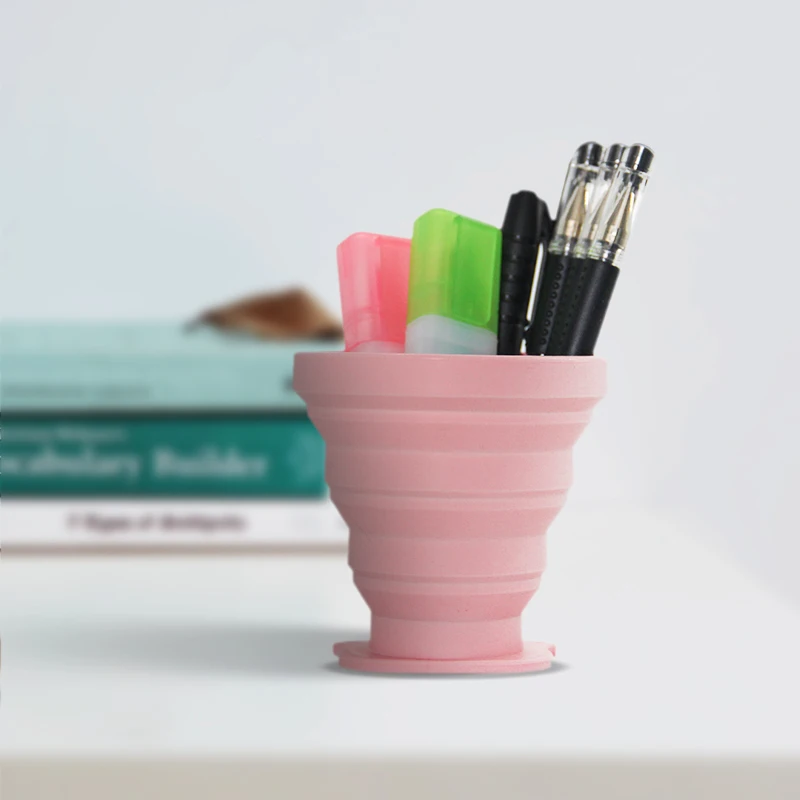 Sweet Pig Collapsible Silicone Water Cup Folding and Expandable tea Cup Travel Water Travel Hiking Camping Foldable Cup