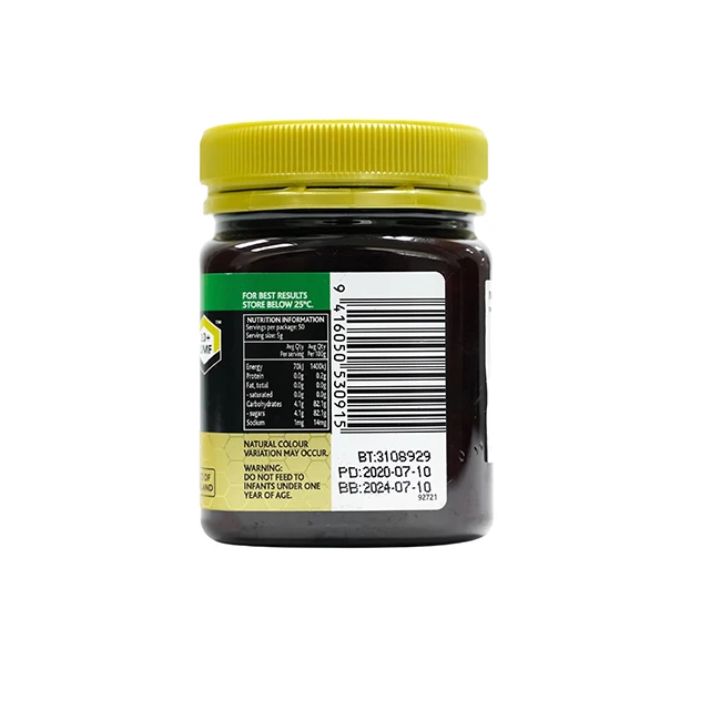 Wholesale Labels New Zealand Products Natural Packaging Bottle Bee Honey Jar Manuka 10+ 250gm