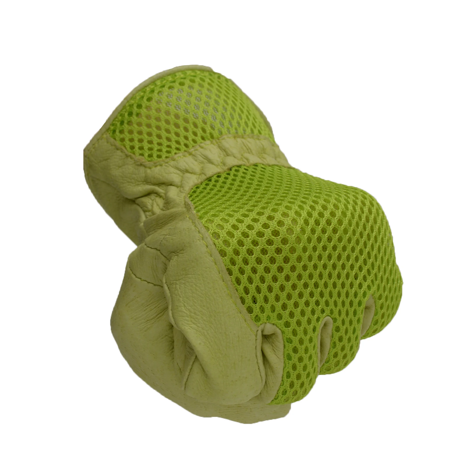 HDD whole green sale puncture resistant breathable pigskin leather breathable mesh back gardening gloves