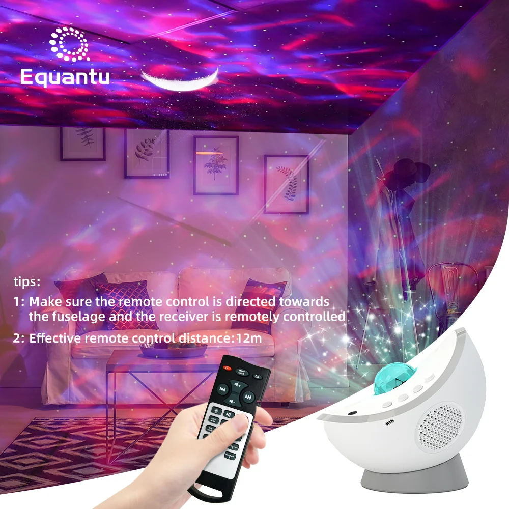 Music player nebula ocean wave starry night light projector lamp led laser star galaxy projector