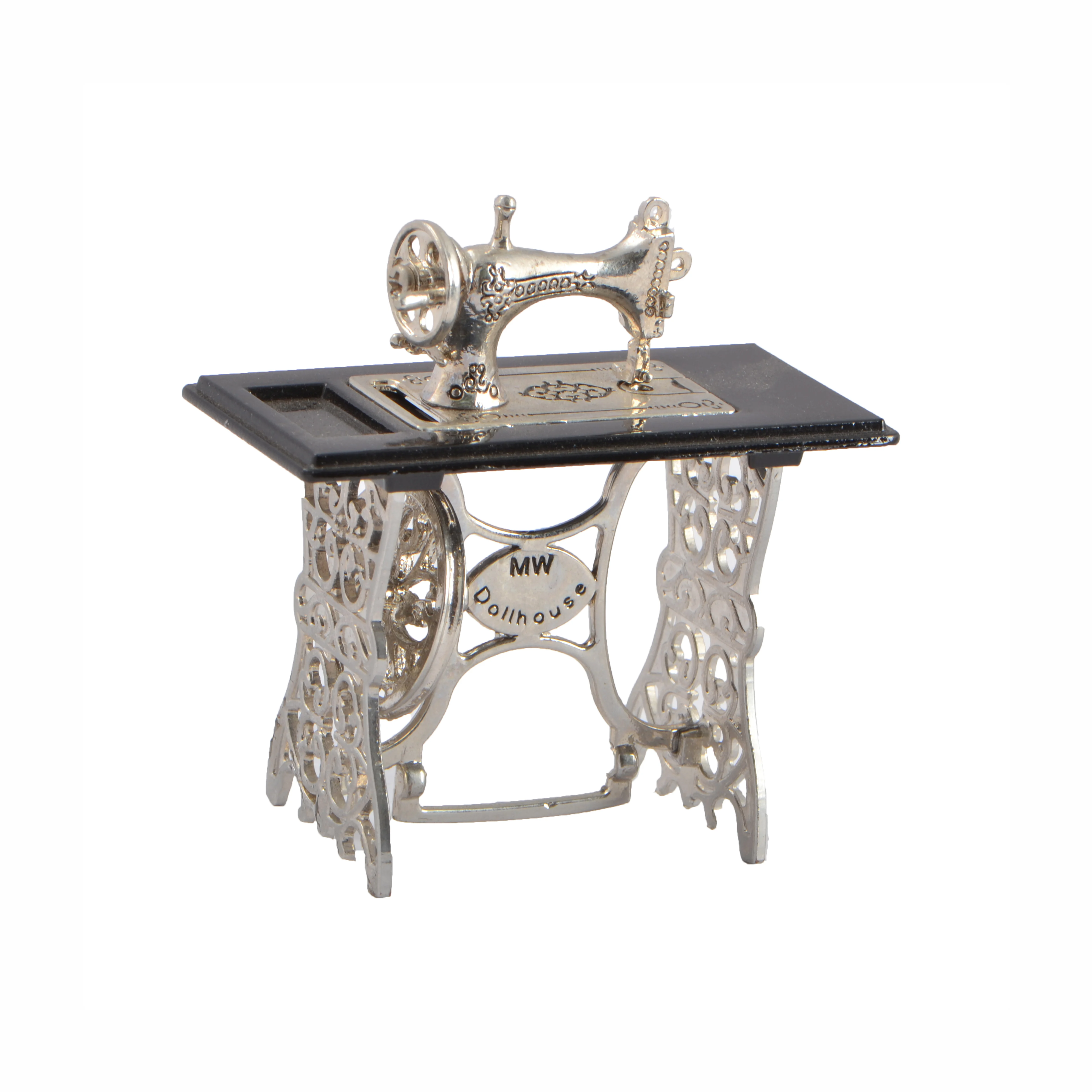 Vintage Doll house sewing machine 1:12 scale Miniature furniture mini Accessories Micro scene Wood Metal Old fashion style