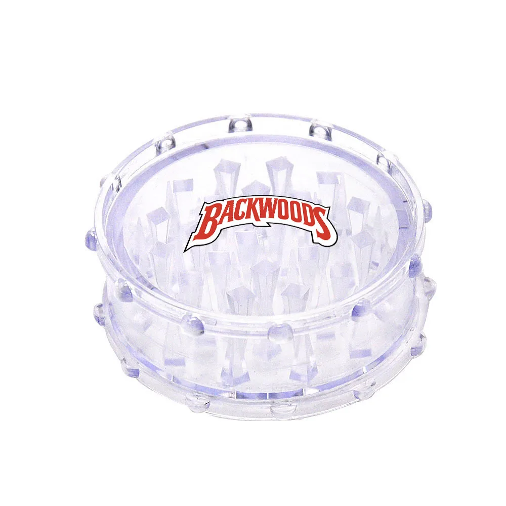 New product   smoking grinder wholesale 75mm transparent portable 2-layers acrylic smoke grinder