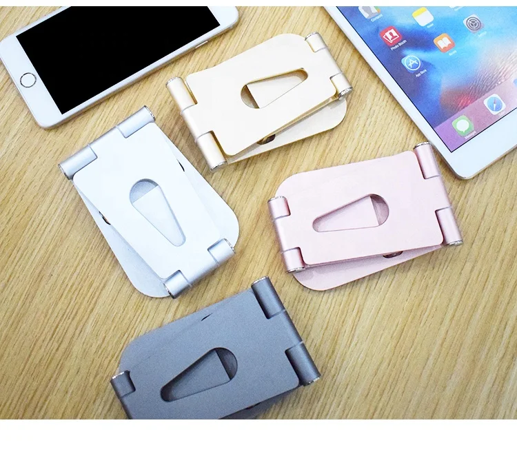 
Wholesale gifts cheap aluminum alloy mobile phone bracket desk mobile phone bracket hinge adjustable folding portable metal plat 