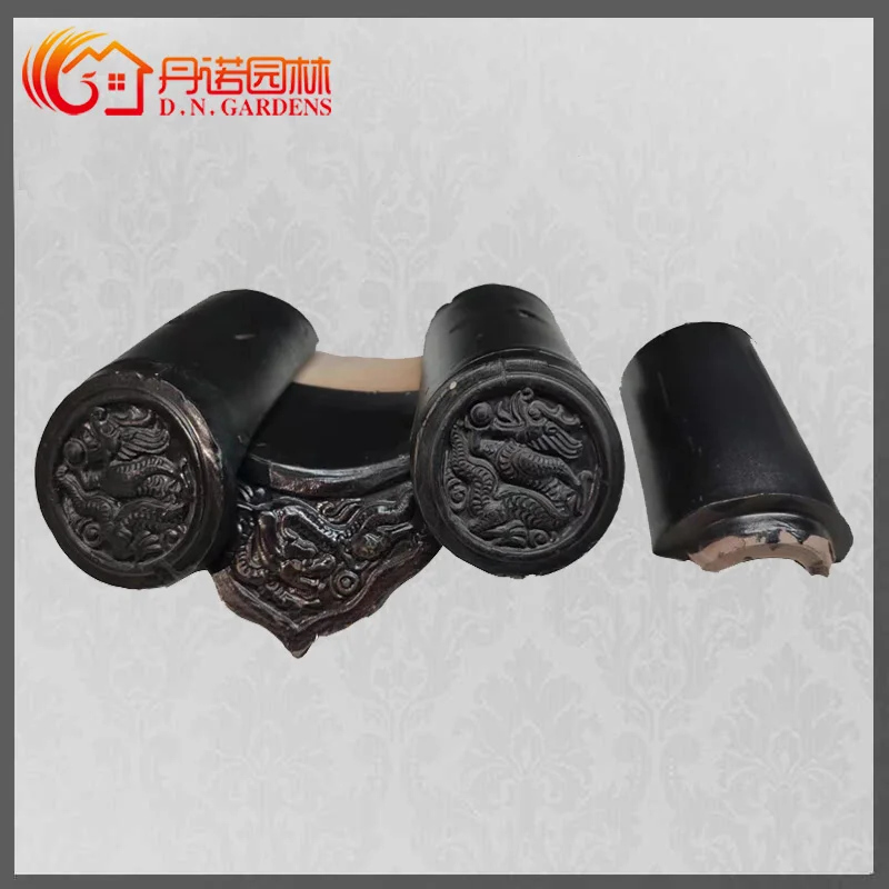 Building Construction Temple Ceramic Roof tile Galzed Black Color Surface Roofing Sheet