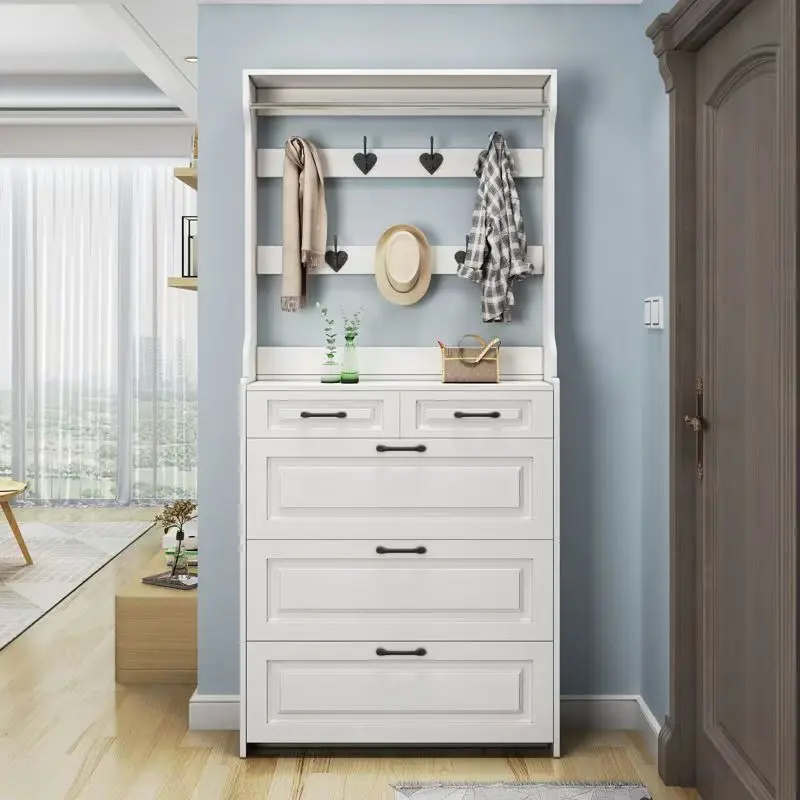 Modern Design Shoe Cabinet Wooden White Shoe Rack With Storage Drawer for Living Room Furniture