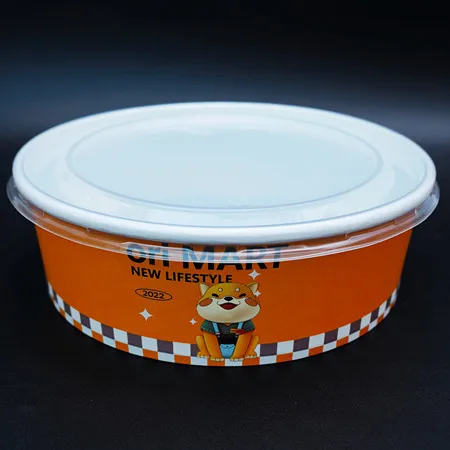 Customizable disposable heatable paper bowl unmanned noodle shop specific noodle paper bowl can be paired with PP lid