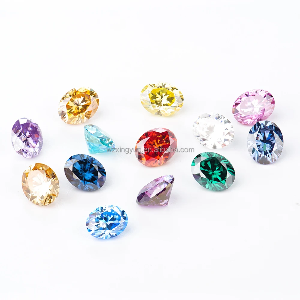 Gemstone Loose  High Quality  Moissanite colorful moissanite Oval Shape moissanite with GRA Certificate Factory Price