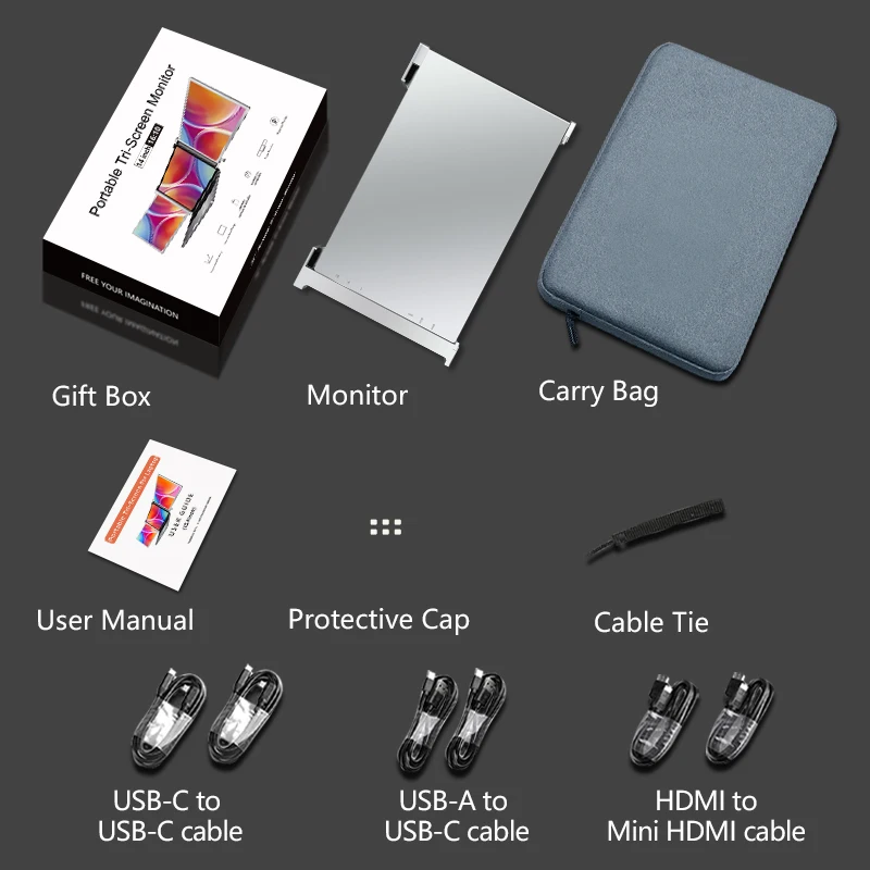 Hot Sale Three Screens Display Triple 14 Inch 800x 480 Broadcast SDI Monitor with Metal Frame