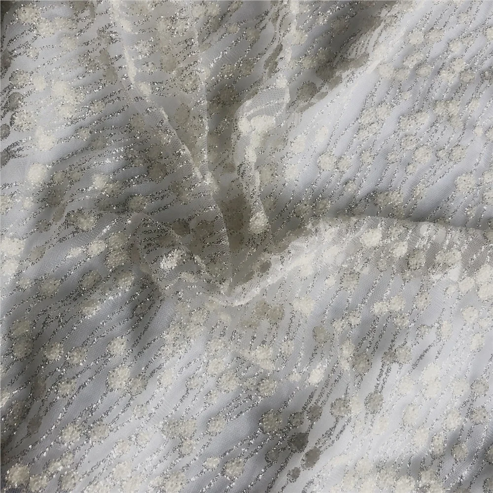 Polyester shiny colorful sequins fabric for women dress