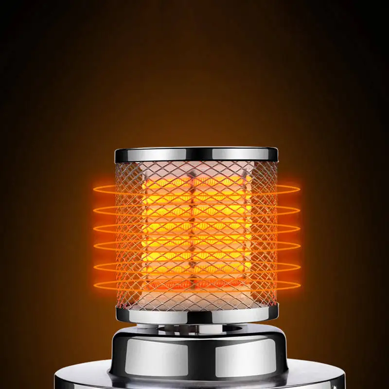 Alocs Lightweight Portable Stainless Steel Oil Heater Glass Burner Kerosene Stove Heater for Indoor Camping with Stove Bag