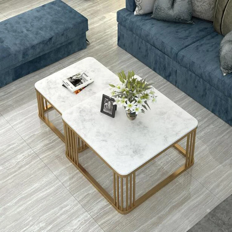 Simple Nordic style marble combination side table furniture  sofa center table square table