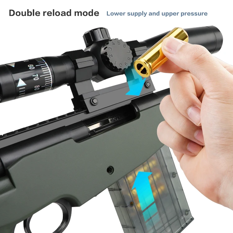 EVA safe shooting plastic toys manual ejection soft bullet toy gun bullet shell jumping soft bullet sniper gun
