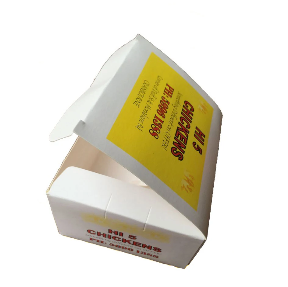 Take away fast food cardboard packaging paper boxes White Cardboard/Kraft Paper fried chicken box