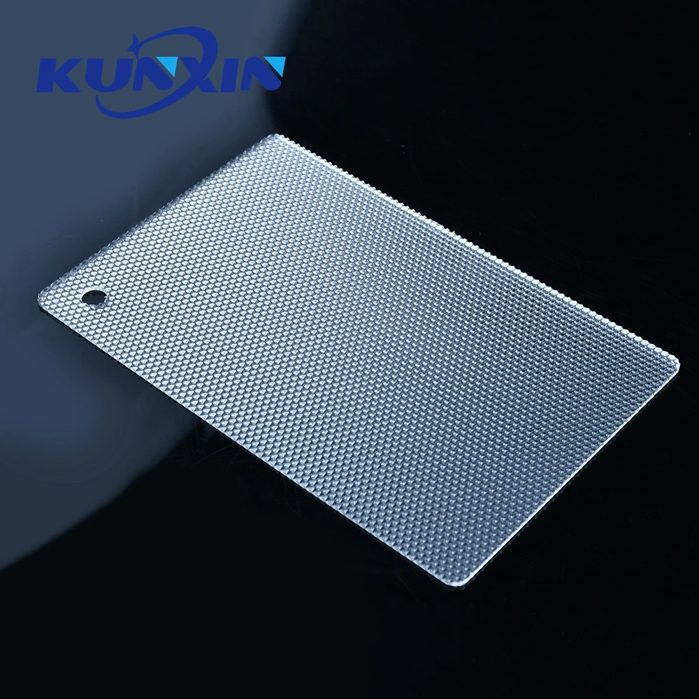 Kunxin Led Lighting Anti Glare Clear Diamond Pattern PMMA 2mm 3mm 4mm Prism UGR Acrylic Diffuser Sheet