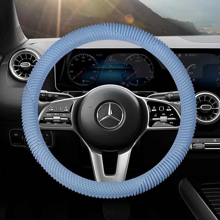 Противоскользящий толстый мягкий без запаха Мягкий силиконовый чехол для автомобильного руля с массажным
