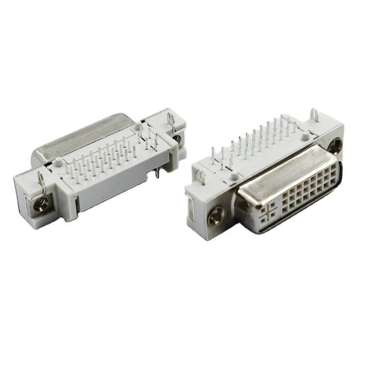 PCB Mount DVI24+5 Female DIP Connector Right Angle