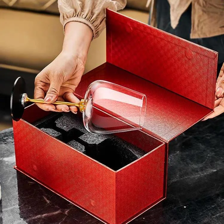 Luxury Gifts Glassware Rotatable Fun Goblet Aluminum Crystal Glass Gravity Glass Automatic Decanting Wine Glass