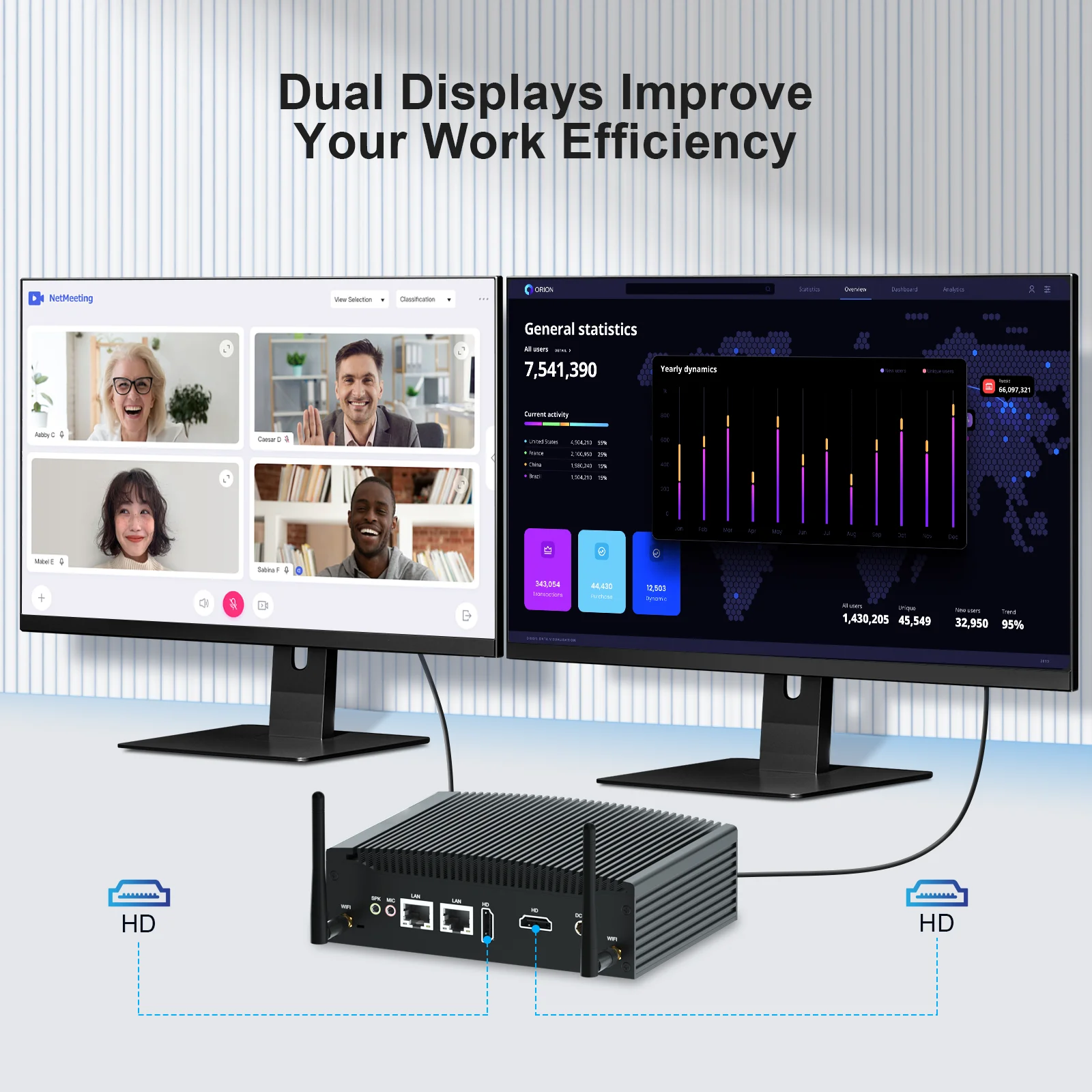 Kensing-ton Lock HYSTOU Mini PC Dual HD-MI USB DC-IN DDR5 Intel Core i5-1235U Win 10/11 SSD HDD SATA Computer