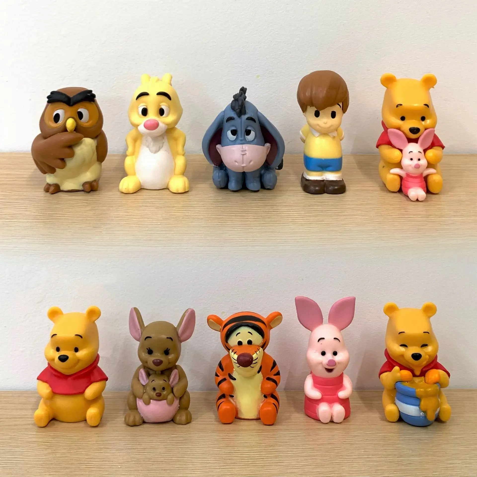 10 Styles High Quality Cartoon Cute Eeyore Kangaroo Bear Action Figure Set Toys Collection Decoration Car Cake Model Dolls Gifts