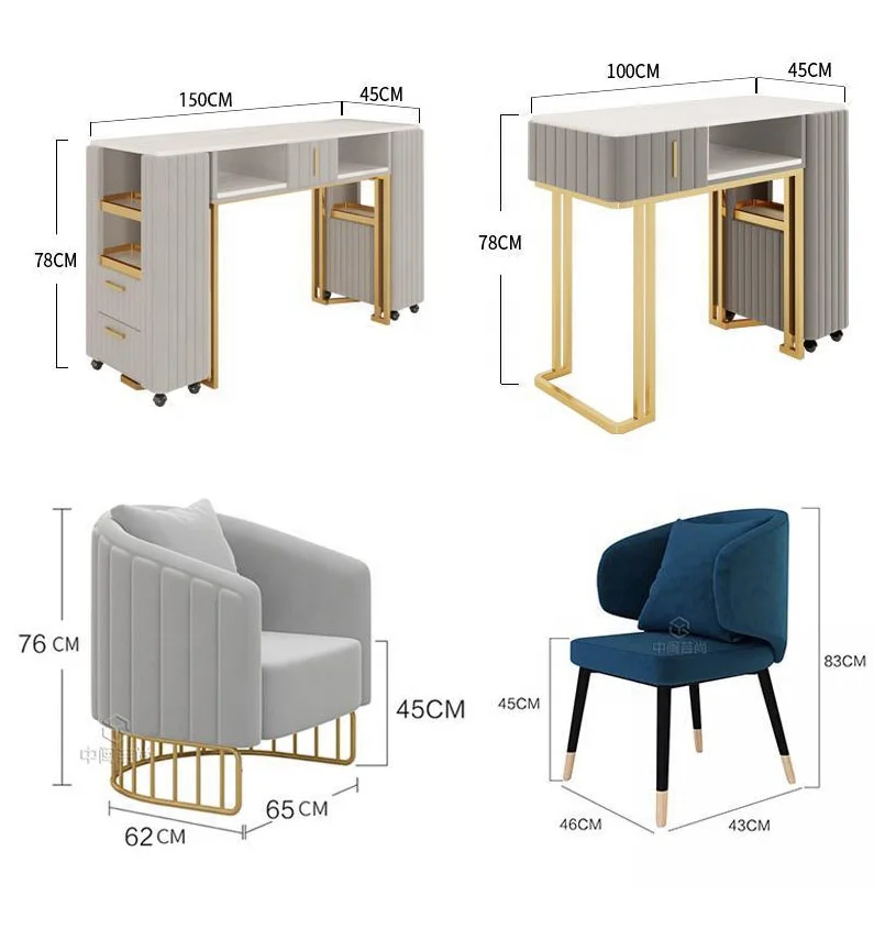 
New Manicure Table Chairs Sets Fashion Salon Furniture Modern Ins Nail Table 