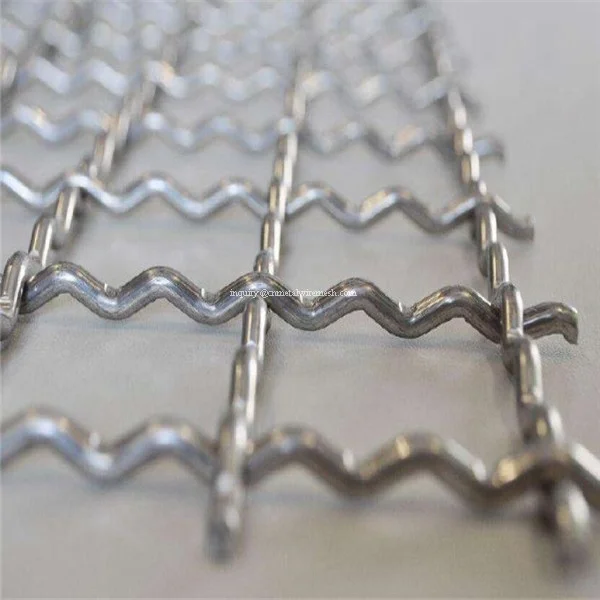 65MN Stainless steelcrimped wire mesh sand gravel crusher hooked vibrating sieve screen mesh for Mining and Quarry