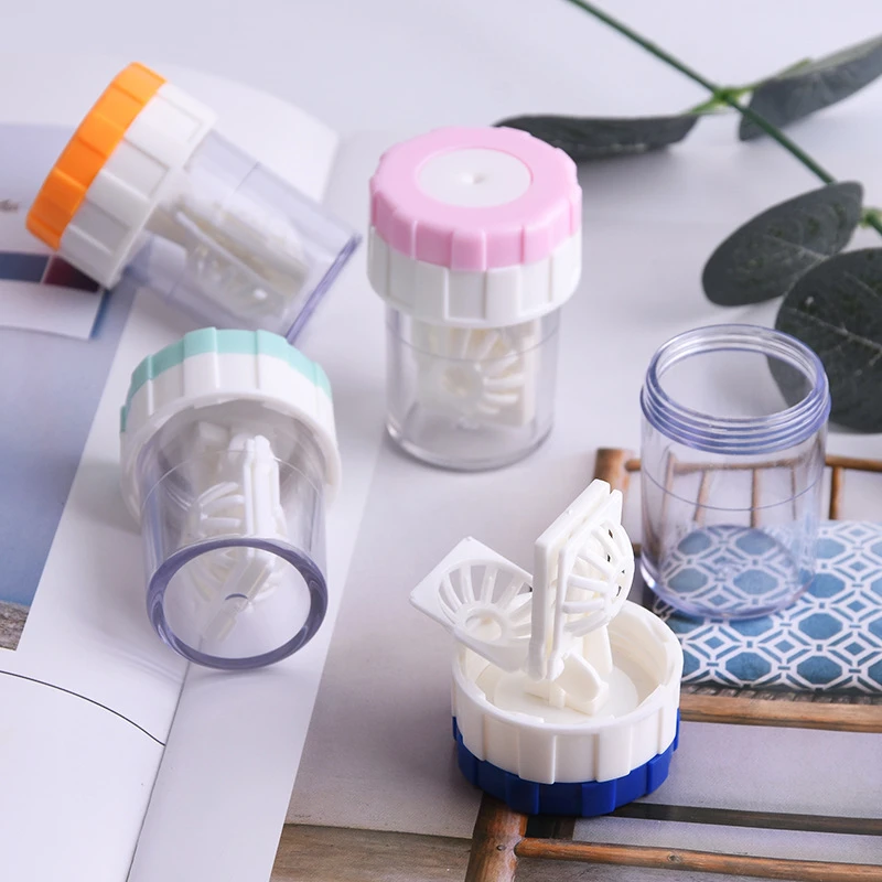 Manually Contact Lens Cleaner Washer Cleaning Lenses Case Contact Lenses Cleaning Device Practical Contact Lens Cleaner Case