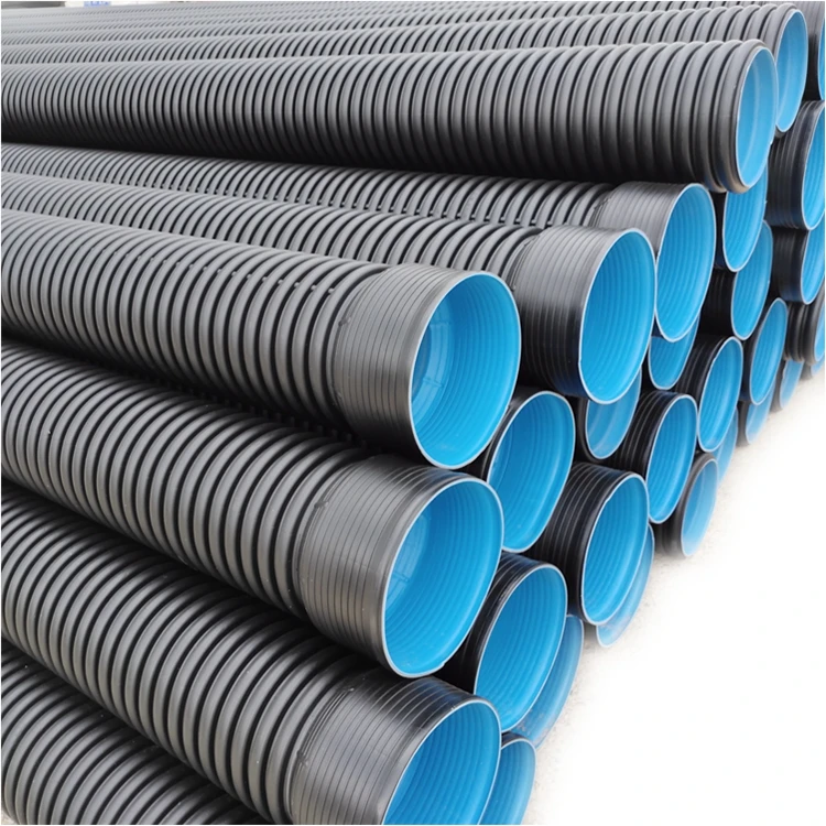 steel reinforced drain perforated corrugated drainage 800MM 1000mm 1200mm 1500mm sn4 sn8 sn6 hdpe double wall corrugated pipe
