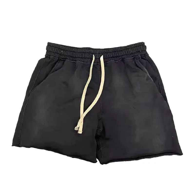 Vintage Sun Faded Streetwear Oversized Shorts Unisex French Terry Cotton Acid Wash Distressed Shorts