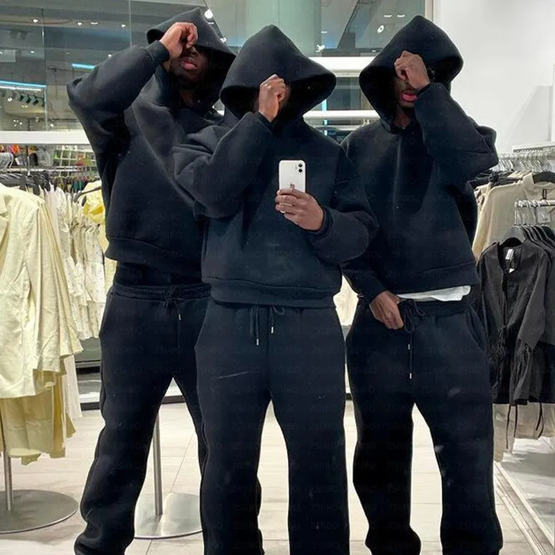 Drop Shoulder Boxy Fit 100% Cotton Pullover Hoodie Custom Logo Heavyweight Men Hoodie Sweatshirt Winter Fleece Oversized Hoodie