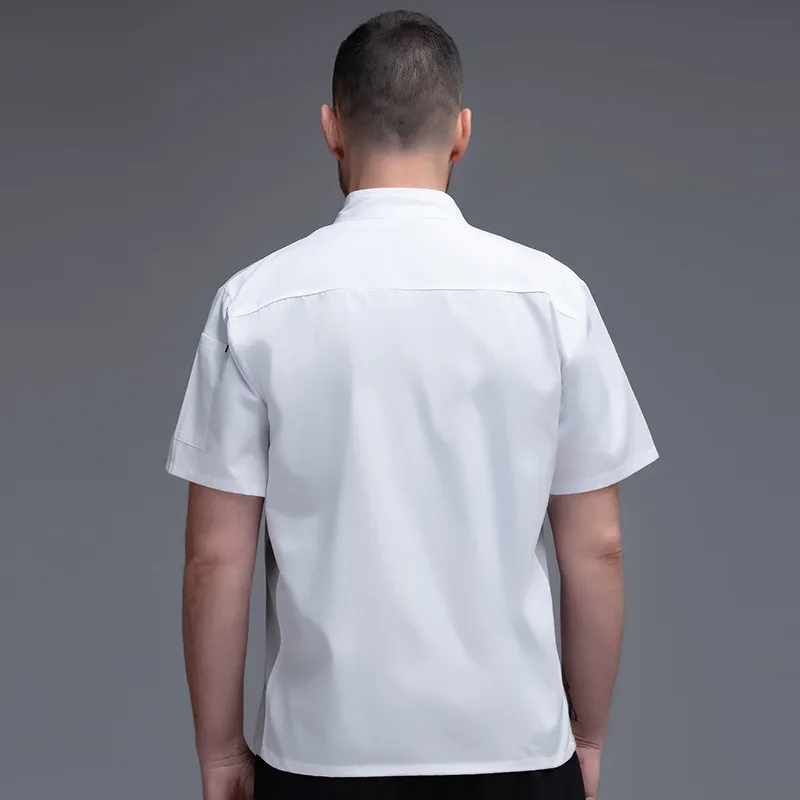 Короткая хлопковая поли черная серая куртка шеф-повара большого размера с рукавом 3/4 для мужчин и женщин в ресторане