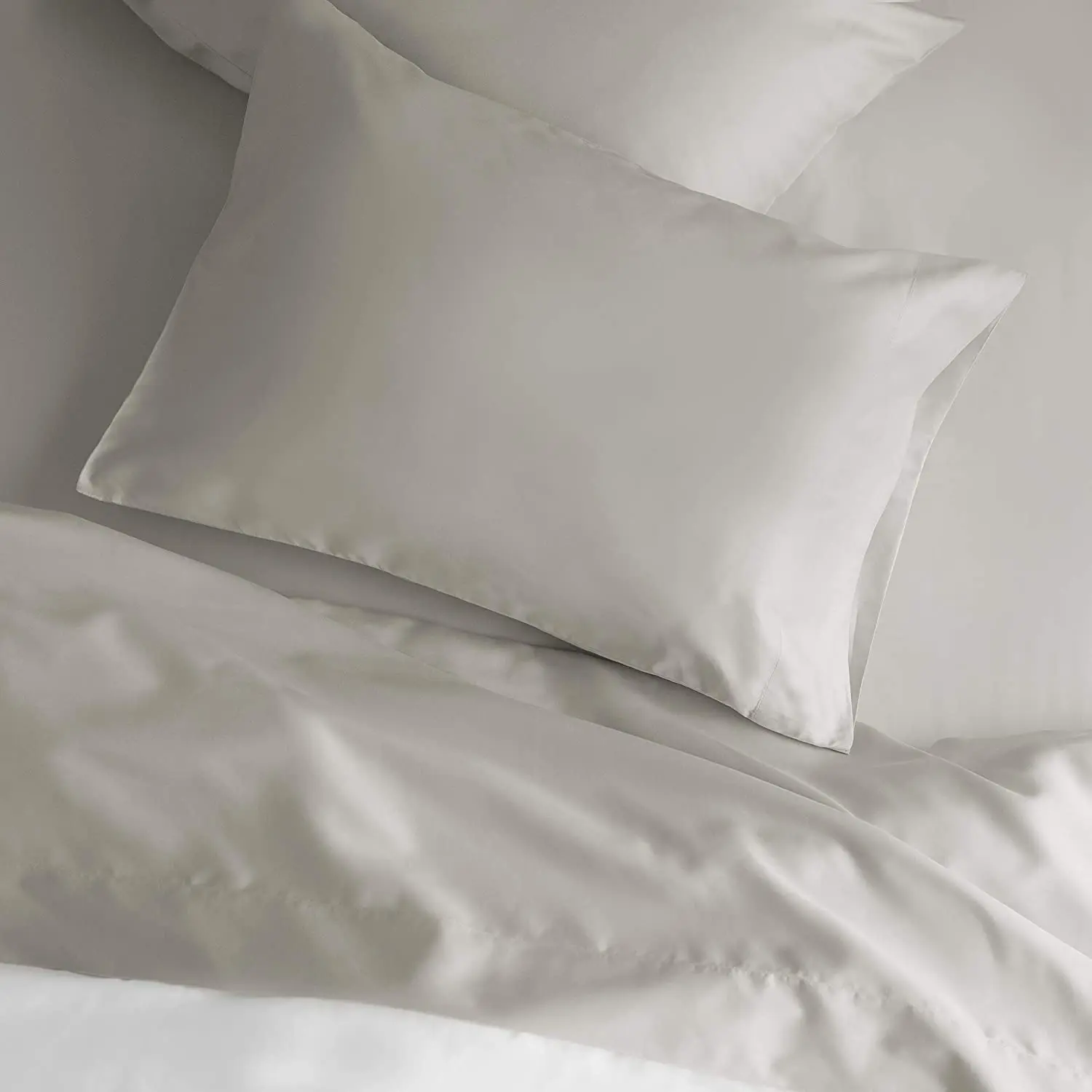high quality GOTS certificated 100% organic cotton bedsheet sets bedding sheets 400 thread count 4piece sateen weave grey color