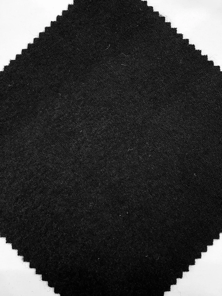 Plain Black/Green Polyester Wool Cotton Viscose Knit Fabric For Winter Coat ZY005 black/ZY005-1