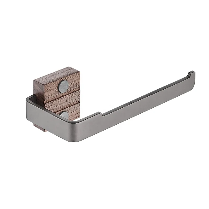 Modern Wood Bathroom Accessory Fittings and Accessories Hardware Set Black For Hotel Apartment Construction