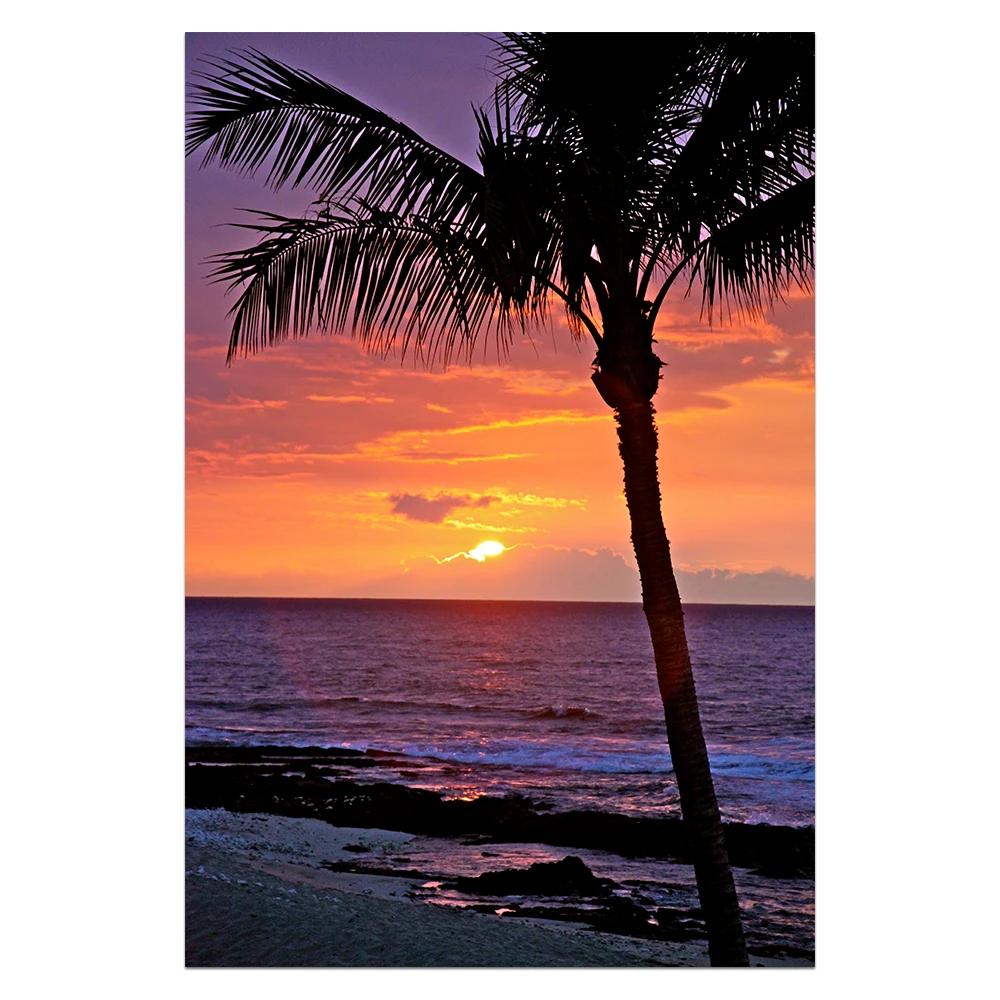 Custom Design Ocean Beach Scenery Sunset Seaside Printings Pictures On Canvas
