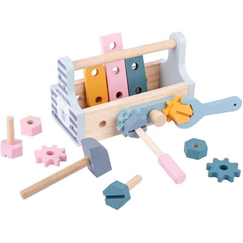 Wholesale Children Role Play Multi-functional Pretend Play Wooden simulation toolbox set For Children