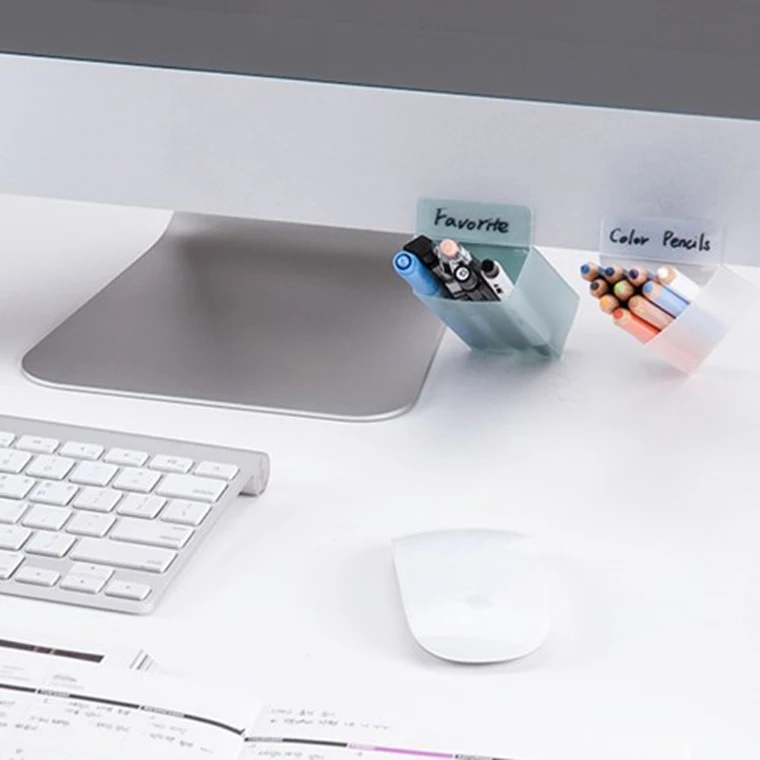 creative Paste pen holder under the desktop monitor Desk stationery pen storage box