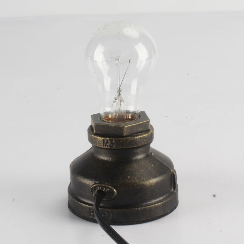 Household plug-in switch control  color can be changed brass material customizable old fashioned  retro edison table lamp