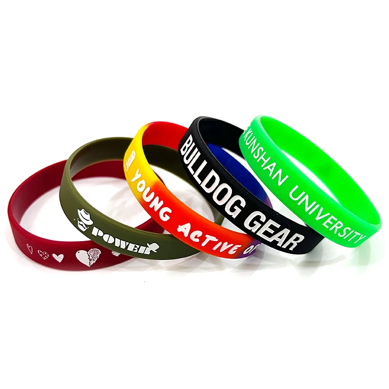 Fashional Custom Logo Design Waterproof Rubber Silicone Wrist Bands Customised for Sports Promotional Wristbands