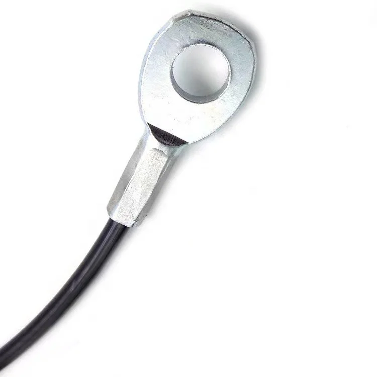 Factory wholesale gym cable coated black PU steel wire rope both side with eyelet terminal  for safety